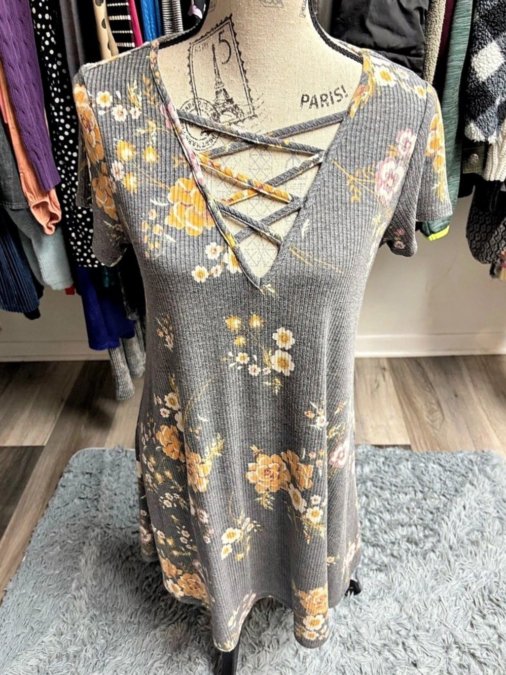 Y2K Floral Short Sleeve Dress